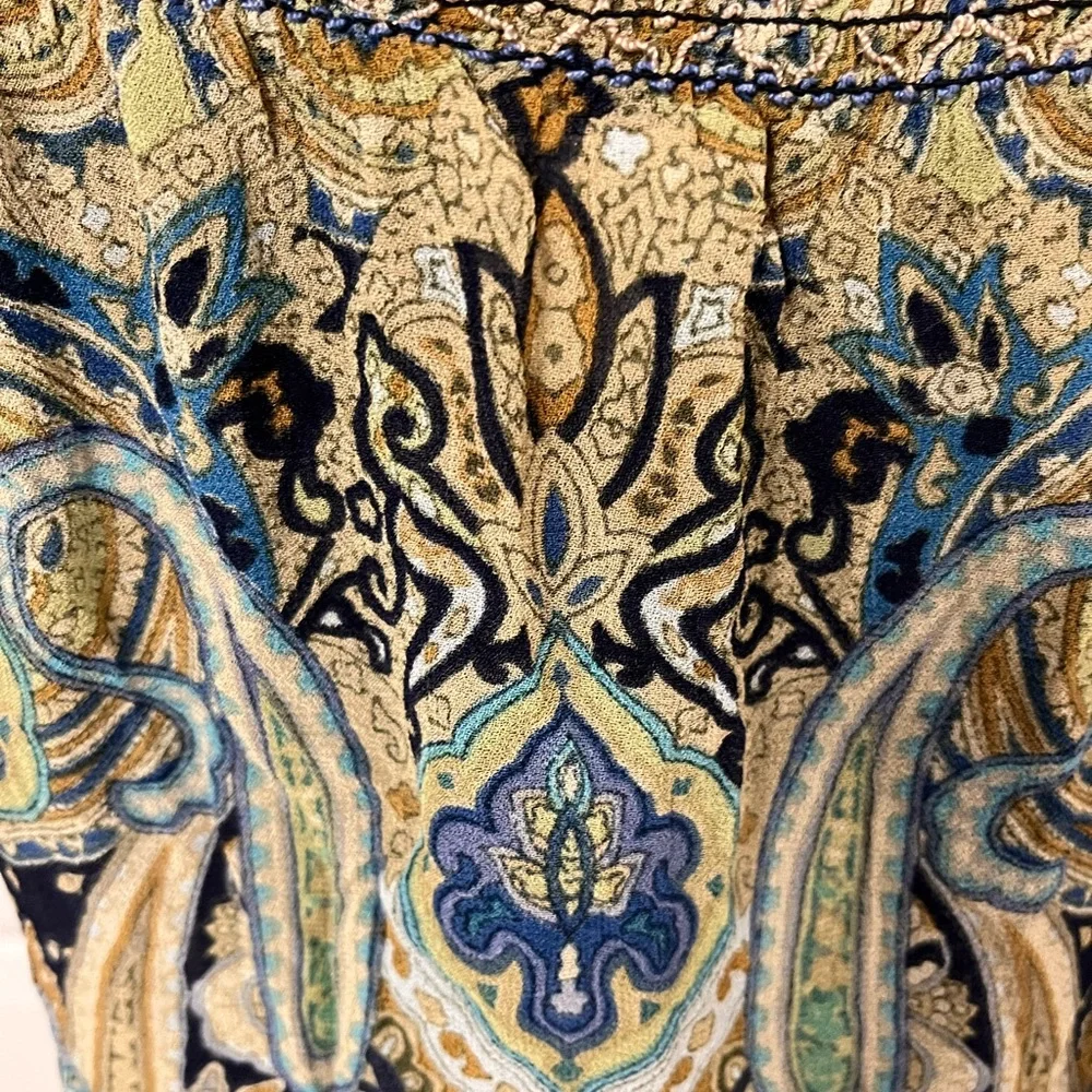 Dressbarn Paisley Tie Front Top